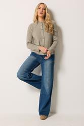 LTS Tall Natural Brown Button Knitted Cardigan | Long Tall Sally 2
