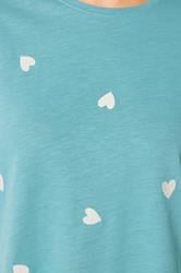 YOURS Plus Size Light Blue Embroidered Heart T-Shirt | Yours Clothing 4