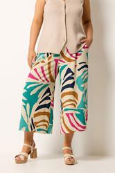 YOURS Plus Size Natural Brown Abstract Culottes | Yours Clothing 1