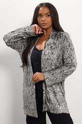 YOURS Plus Size Silver Sequin Kimono | Yours Clothing 3