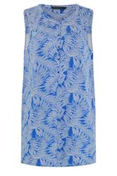 EVANS Plus Size Cobalt Blue Palm Print Vest Top | Evans 5