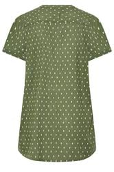 YOURS Curve Green Notch Neck Dobby Blouse | Yours Clothing 6