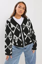 YOURS Plus Size Sailor Print Cardigan | Yours Clothing 3