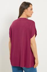 YOURS Plus Size Pink Grown-On Sleeve T-Shirt | Yours Clothing 2