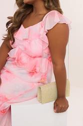 Gold Shimmer Pleated Clutch Bag | Yours Clothing 2