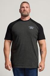 KAM Big & Tall Black 'Brooklyn' Raglan Tee | BadRhino 3