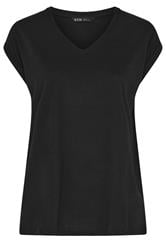 YOURS Curve Black V-Neck Basic T-Shirt