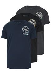 BadRhino Big & Tall 3 PACK Black & Navy Blue Worldwide Graphic T-Shirts | BadRhino 3