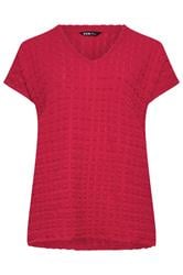 YOURS Curve Red Bubble Textured T-Shirt