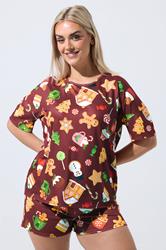 LIMITED COLLECTION Plus Size Pink Tiger Bow Christmas Novelty Pyjama Set | Yours Clothing 3