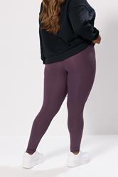 YOURS Plus Size Purple High Waisted Leggings | Yours Clothing 2