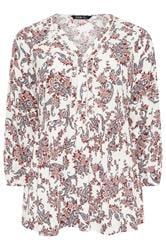 YOURS Curve Pink Paisley Print Ruffle Blouse