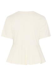 LIMITED COLLECTION Plus Size Ivory White Sporty New York Peplum Top 6