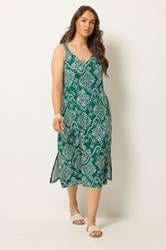 YOURS Plus Size Blue Abstract Print Throw On Midaxi Dress | Yours Clothing 3