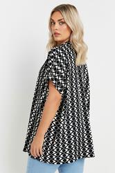 YOURS Plus Size Black Textured Abstract Print Shirt | Yours Clothing 3