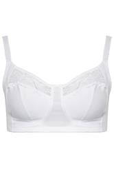 YOURSET 2 PACK Plus Size White Lace Trim Bra | Yours Clothing 1