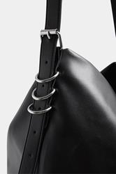 Black Faux Leather Slouched Shoulder Bag | Yours Clothing 6