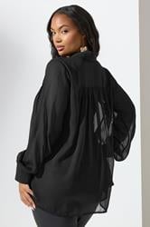 YOURS LONDON Plus Size Black Pintuck Bow Tie Blouse | Yours Clothing 2