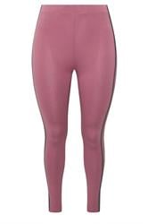 YOURS ACTIVE Plus Size Pink Side Stripe Leggings | Yours Clothing 7