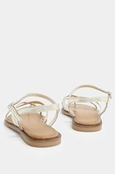 LTS Gold Cross Strap Sandals In a Standard Fit | Long Tall Sally 5