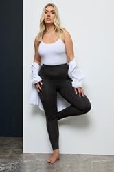 Plus Size 2 PACK Black Cotton Stretch Leggings | Yours Clothing 2