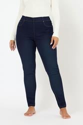 Plus Size Indigo Blue Stretch Pull On JENNY Jeggings | Yours Clothing 1