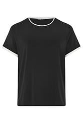 YOURS Curve Black Premium Ringer T-Shirt