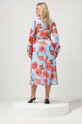 YOURS LONDON Plus Size Light Blue Floral Mesh Dress | Yours Clothing 4