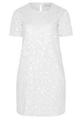 YOURS LONDON Curve White Sequin T-Shirt Dress