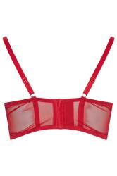 YOURS Plus Size Red Lace Strap Detail Padded Longline Bra | Yours Clothing 8