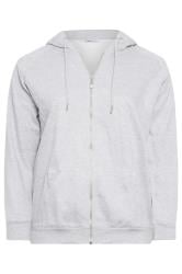 YOURS Plus Size Light Grey Essential Zip Through Hoodie | Yours Clothing 6