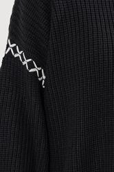 YOURS Plus Size Black Blanket Stitch Jumper | Yours Clothing 4