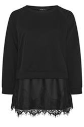 YOURS Curve Black Lace 2-In-1 Jumper