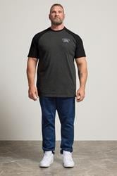 KAM Big & Tall Black 'Brooklyn' Raglan Tee | BadRhino 1
