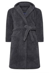 BadRhino Big & Tall Charcoal Grey Super Soft  Borg Dressing Gown