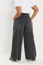 YOURS Plus Size Black Front Seam Wide Leg Jeans | Yours Clothing 5