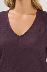 YOURS Plus Size Purple Textured T-Shirt | Yours Clothing 4