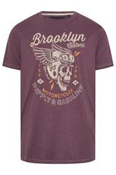 KAM Big & Tall Fig Purple Brooklyn Motorbike Graphic Print T-Shirt | BadRhino 2
