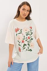 YOURS Plus Size Pink Floral Graphic T-Shirt | Yours Clothing 3
