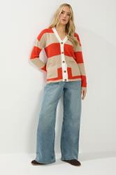 LTS Tall Women's Natural Brown & Red Cardigan | Long Tall Sally 1