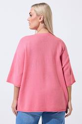 LIMITED COLLECTION Plus Size Pink Strawberry Knitted Boxy Top 4