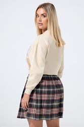 LIMITED COLLECTION Plus Size Black Check Pleated Mini Skirt | Yours Clothing 4