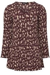 YOURS Plus Size Chocolate Brown Ditsy Floral Tunic Top | Yours Clothing 1