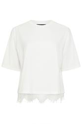 LIMITED COLLECTION Curve White Lace Hem T-Shirt