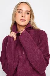 LTS Dark Purple Funnel Neck Jumper | Long Tall Sally 5