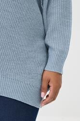 YOURS Plus Size Light Blue Essential Knitted Jumper | Yours Clothing 4