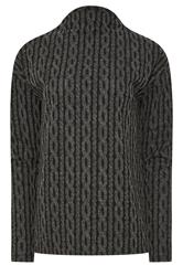 LTS Tall Charcoal Grey Knit Funnel Neck Jumper