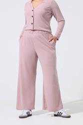 LIMITED COLLECTION Plus Size Pink Crinkle Wide Leg Trousers | Yours Clothing 1