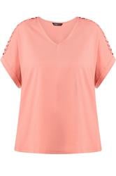 YOURS Curve Pink Lattice Grown On Sleeve T-Shirt