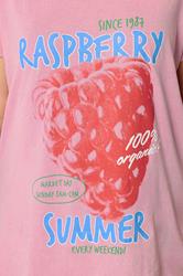 YOURS Plus Size Pink Acid Wash 'Raspberry Summer' T-Shirt | Yours Clothing 4